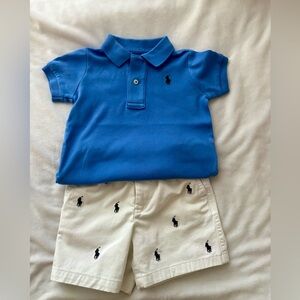 Ralph Lauren Kids Blue Polo Shirt & Shorts